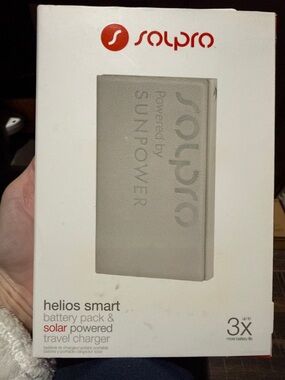 Helios Smart Solar-Powered Travel Charger - Gray